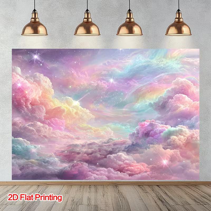 2D Dreamy Iridescent Nebula Photography Background