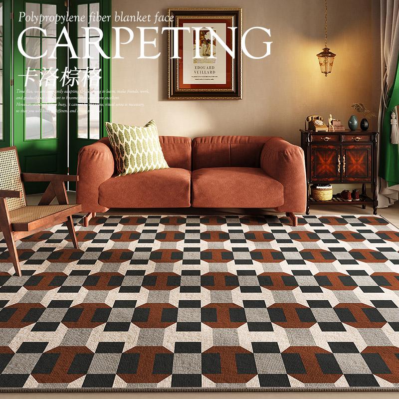 French Retro Living Room Decoration Carpets Thicken Bedside Rugs for Bedroom Large Area Home Non-slip Mat Washable Lounge Rug