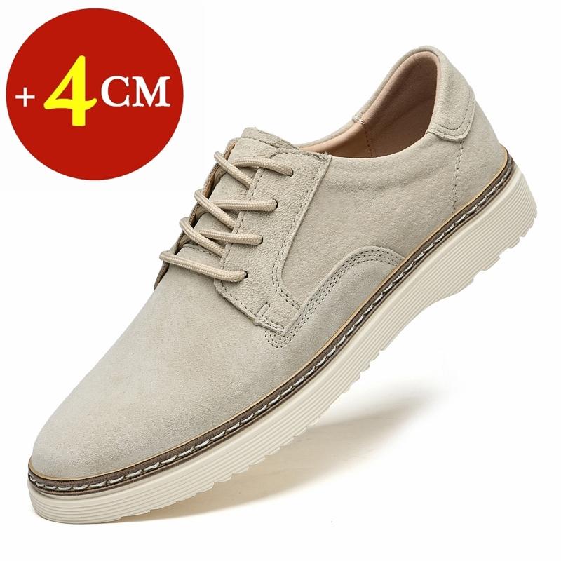 Classic Genuine Leather Casual Shoes Sneakers Man Elevator Shoes Height Increase Shoes for Men Insoles 4CM Sports Leisure Taller