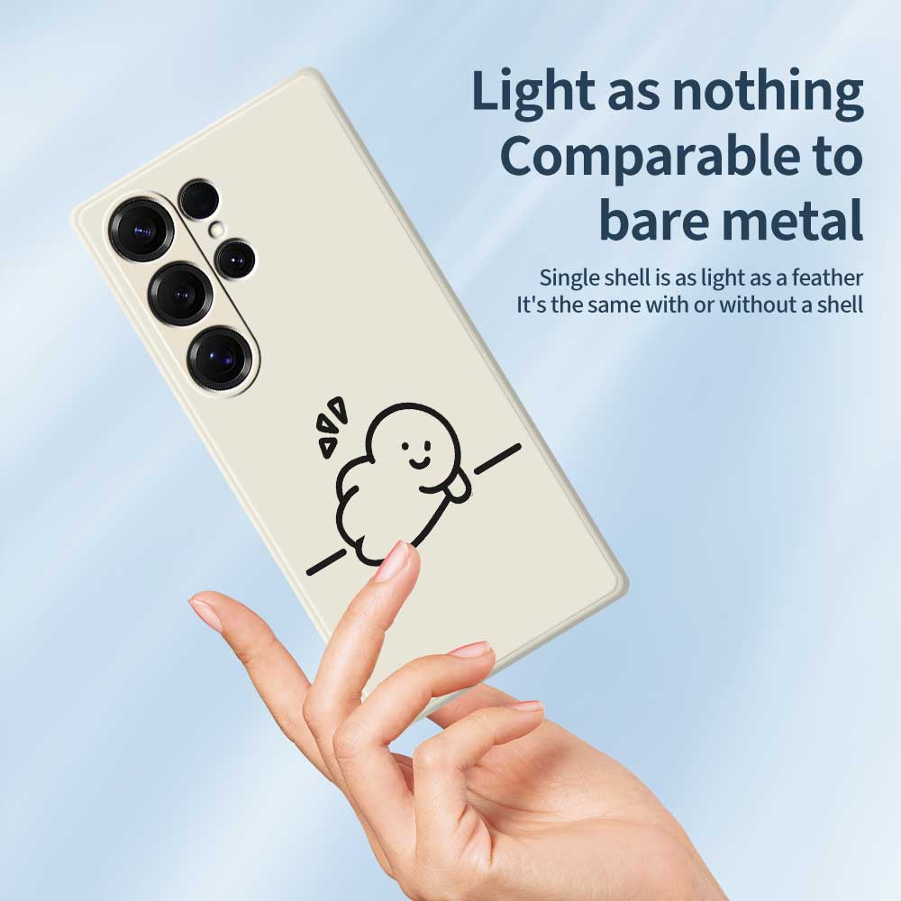 For Samsung Galaxy S25 Ultra Case Stick Figure Pattern Printing Straight Edge TPU Phone Back Cover