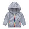 Children's Summer Hooded Breathable Sunscreen Long Sleeve Lightweight Zipper Jacket
