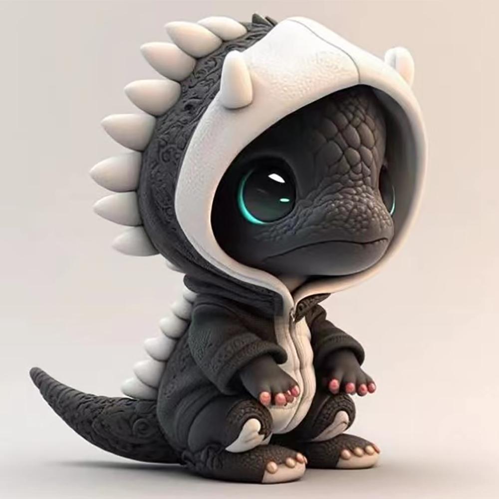 Cool Statue of Baby Dragon Handmake Resin Dinosaur Figurines Sculpture Ornaments For Home Office Desktop Decor Car Display