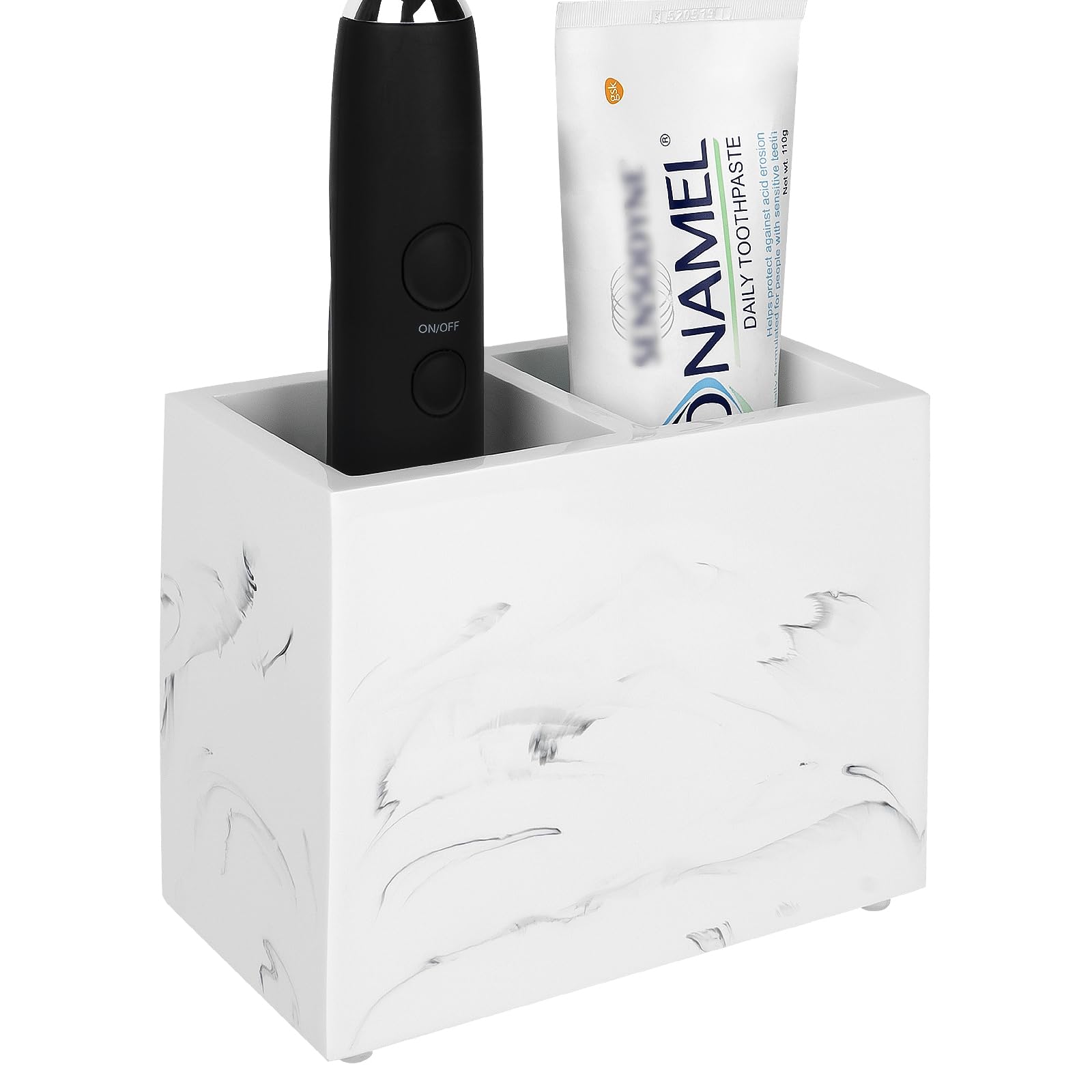 

Linkidea Настольный держатель для зубных щеток из смолы для зубной щетки, электрической зубной щетки и зубной пасты, совместимый с iO Philips и Aquasonic для ванной комнаты, белый