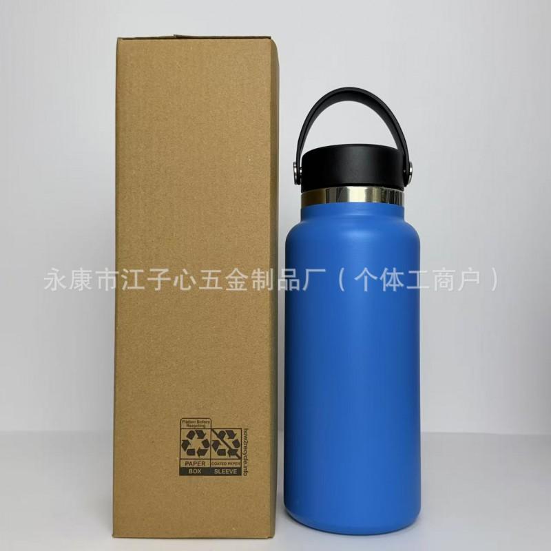 Borraccia Termica in Acciaio Inossidabile 32oz 40oz Doppia Tappo Tazza da Viaggio per Esterno con Manico Ermetica Palestra Escursionismo Campeggio