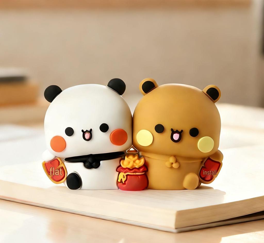 Panda Office Wealth Charm: Cute Car Ornament, Trendy Toy Figure, Christmas Gift for Girls