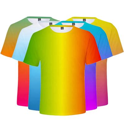 Neon T-Shirt Männer/Frauen Sommer Grünes T-Shirt Junge/Mädchen Feste Farbe Tops Regenbogen Streetwear T-Shirt Bunte 3D Gedruckte Kinder 210716