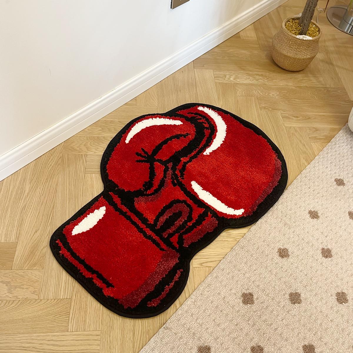 

LAKEA Boxing Gloves Tufted Rugs Gym Rug Indoor Home Decoration Gifts Accent Round Tufting Soft Rug Perfect Gift Room Decoration 77X54 CM