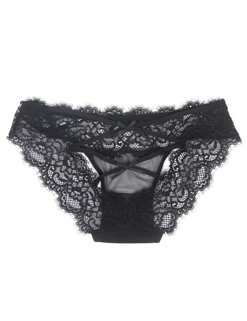 Comeondear Cute Lace Plus Sexy Mesh Sheer Underwear with Ribbon and Floral Breathable and Attractive Innerwear Women's T-Back Panties, Size, Print,