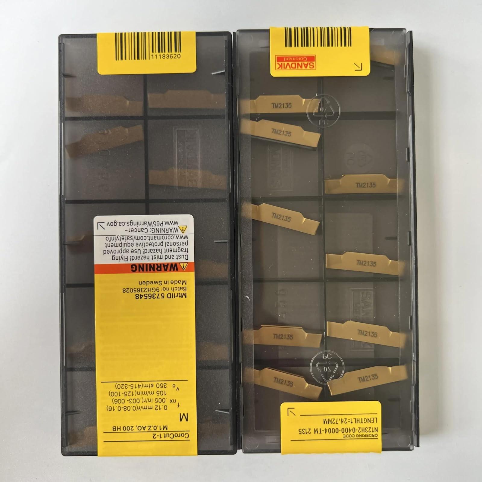 

Original Sandvik / N123H2-0400-0004-TM 2135 / CNC lathe carbide blade 10 PCS