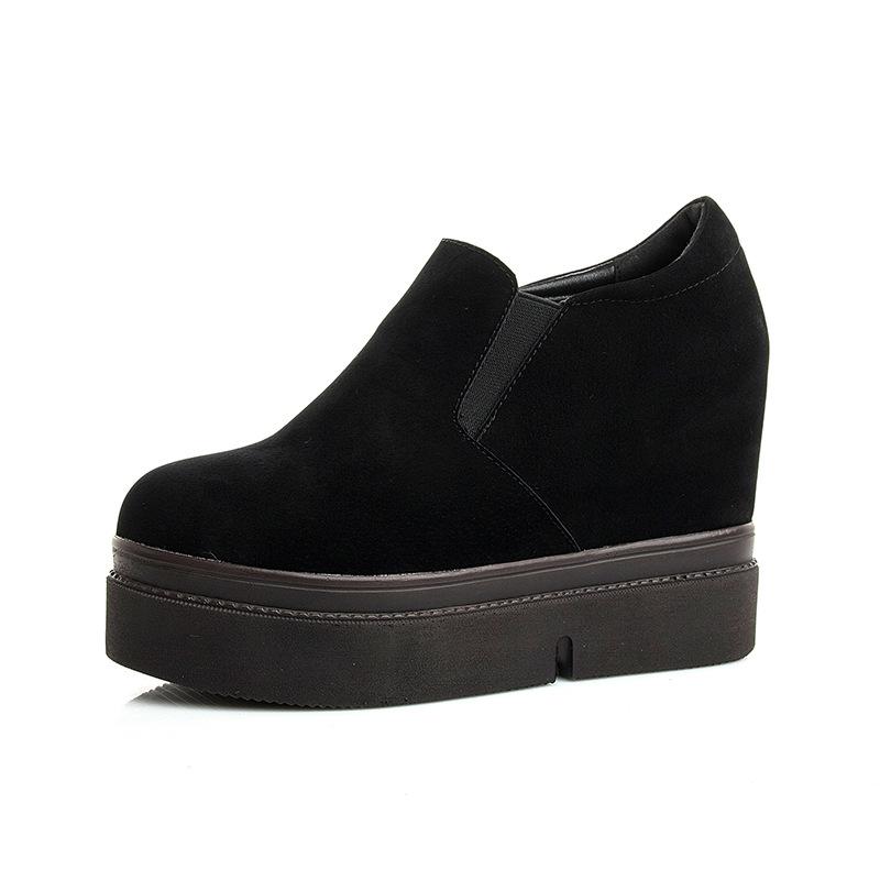 Loafers Casual Women's 2025 Spring New Thick-soled Inner Height-increasing Muffin Shoes Single Shoes Overfitting Lazy Shoes