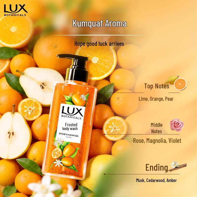 Lux Botanical Essential Oil Fragrance Exfoliating Body Wash