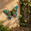 Stahl Schmetterling Wanddeko Erhöhter Körper 3D Dekoration Lackiertes Finish für Garten,