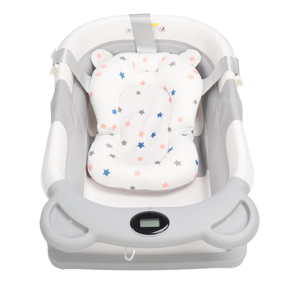 Collapsible Baby Bathtub Intelligent Real Time Temperature Sensing Double Folding Portable Travel