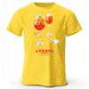 Fresh Cocktail Pure Cotton Tshirt Summer New Style Mens Leisure and Entertainment Printed Tshirt Large Loose Sports Top