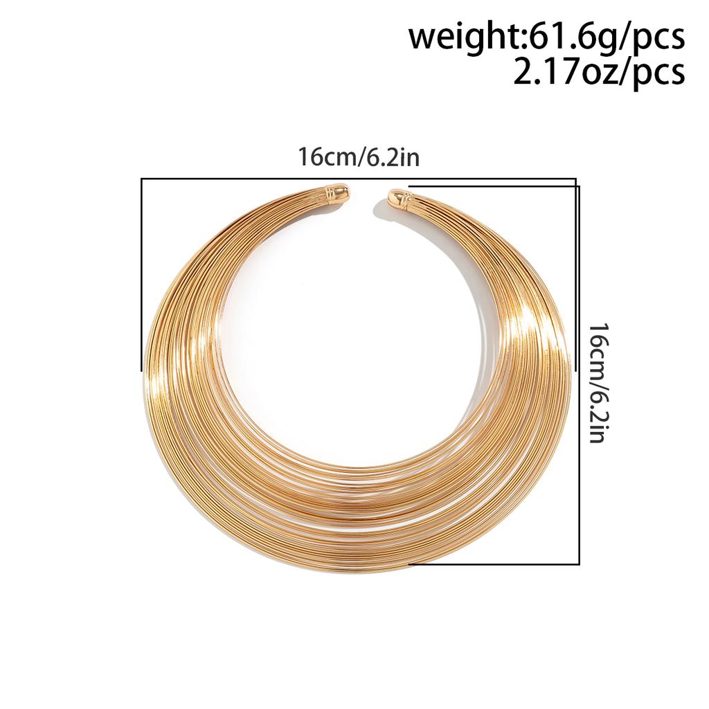 Übertriebene mehrschichtige Metalldraht-Torques Choker-Halskette für Frauen Punk Verstellbare offene Manschetten-Kette Grunge-Schmuck Steampunk Männer