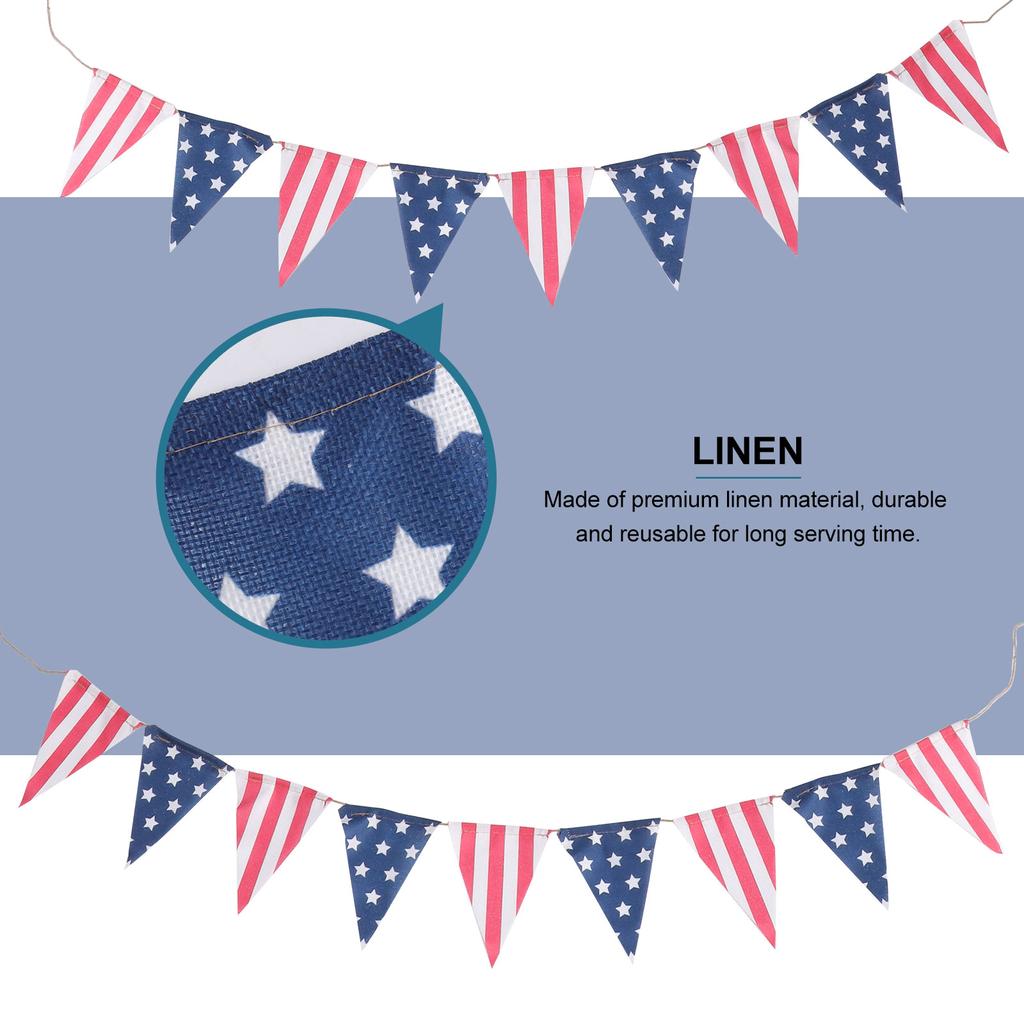 Independence Day Pull The Flag Festival Banner National Pendant Decorative Hanging Bunting Linen