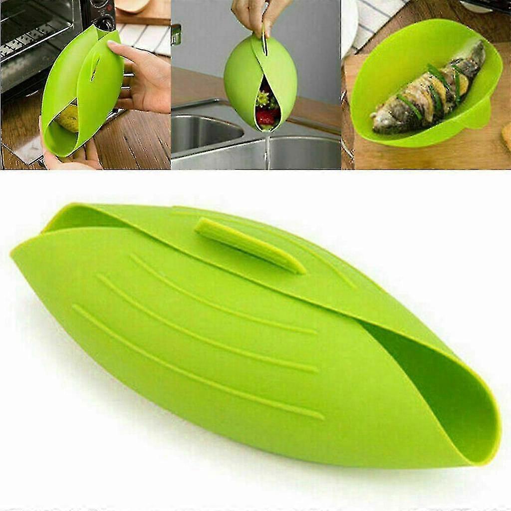 Silicone Folding Bowl Steamed Fish Bowl Kitchen Tool Steamed Fish Bowl