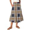 Ladies' Plaid Printed Casual Elastic Waist Drawstring Skirt