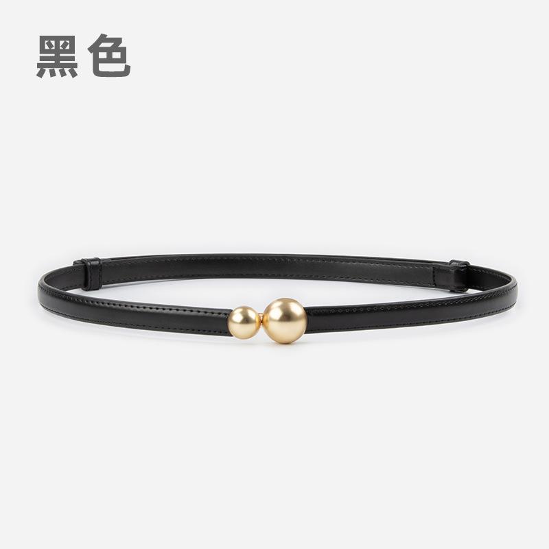 Buckle Women'S Belt Genuine Leather Women'S Belt Cowhide Waist Thin Women'S Belt Decorative Women'S Style
