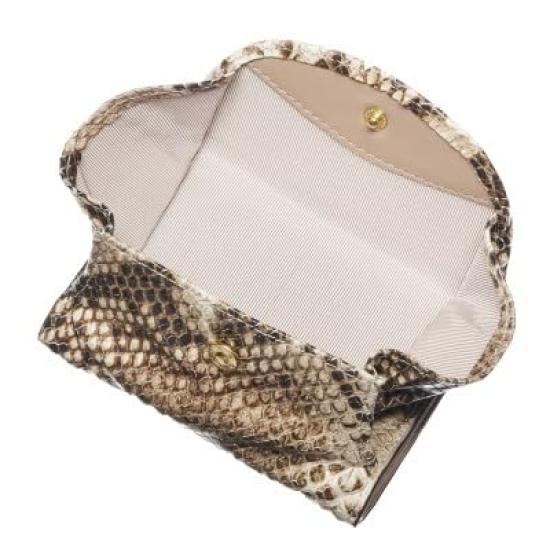 Align Made In Italy by Atema Cowhide Anaconda Diamantina BOX Coin Purse Bifold Wallet Elegant Python Embossed Money Luck Increase Present Gift Box