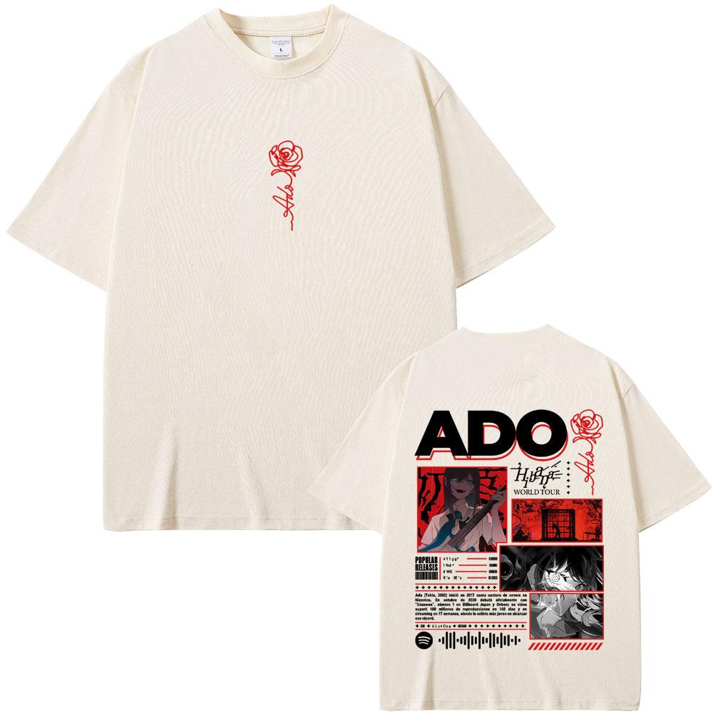 Singer Ado Hibana World Tour 2025 T Shirts Men Women Clothing Fashion Japanese Style Tshirt Unisex Kawaii Cute Cartoon Tshirts