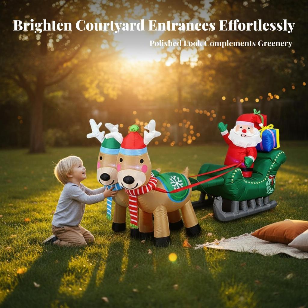 Christmas Yard Decoration | Weather-Resistant Outdoor Design, Inflatable Santa
