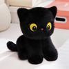 Black Cat Plush Pillow Soft Stuffed Sitting Cat Cushion Cute Cat Design Lovely Birthday Gift Idea for Cat Lovers