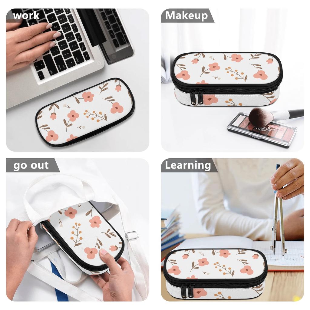 Pen Case 300D Polyester High Capacity Easy Open Zipper with Mesh Divider Pen Holders and Large Main Compartment for Everyday Study