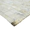Tapis salon en cuirs recyclés blanc argenté 160x230