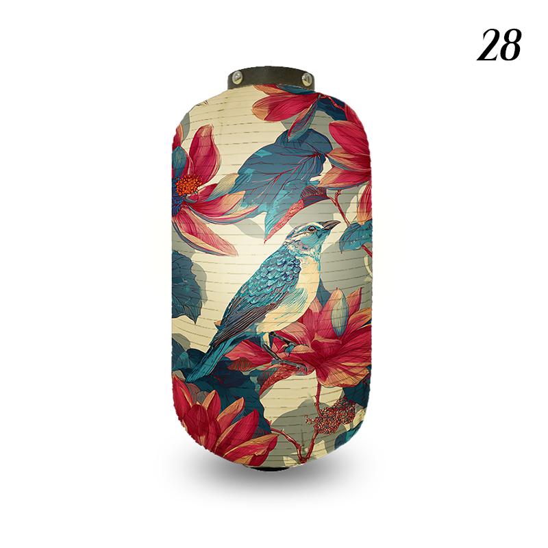 Japanese Style Cloth Lantern Retro Flower And Bird Art Pattern Lanterns Izakaya Sushi Shop Restaurant Holiday Party Decoration