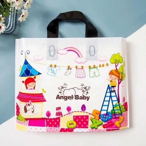 50pcs Plastic Handbag Clothing Store Shopping Packaging Gift Storage Portable Color Shop Universal Bags for Business Pocket