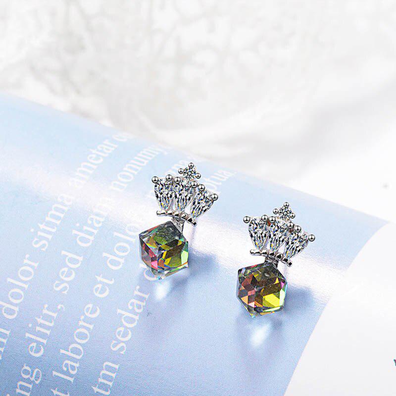 

Линдон модные серебряные серьги с сапфиром и топазом в форме короны, циркон, драгоценный камень, серьги-капли для женщин, свадебный подарок, ювелирные изделия
