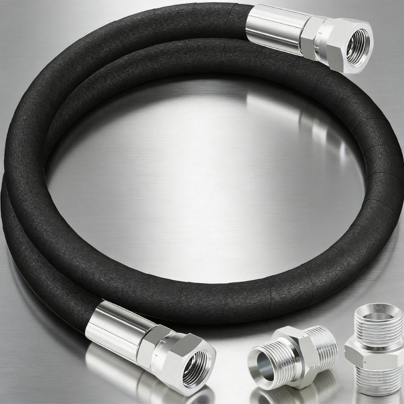 Industrial Grade 1/2 Inch NPT Compressor Jumper Hose with High Pressure & Temperature Resistance for Air Systems