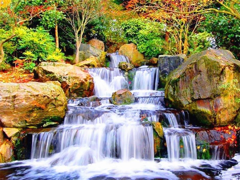 5D DIY diamantová malba krajina plná Kulaté diamantové vyšívání sada křížkového stehu mozaika zdobení kamínky