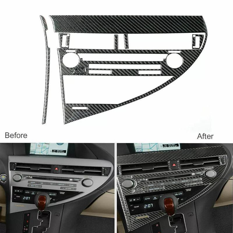 1 Set Carbonfaser-Stil Aufkleber Innen CD-Panel Rahmen Verkleidung Abdeckung Innendekale Für Lexus RX350 RX450h 2010 2011 2012