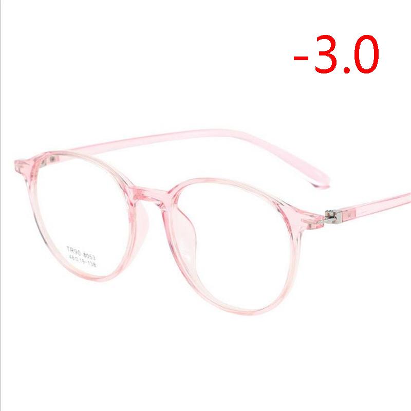 Transparent Round Nearsighted Glasses Women 1.56 Aspherical Lens Prescription Spectacle Men Diopter 0 -0.5 -1.0 To -4.0