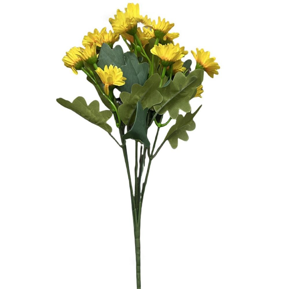 Silk Petal Artificial Outdoor Sunset Mums Flowers 21 Heads Simulated Flower for All Season