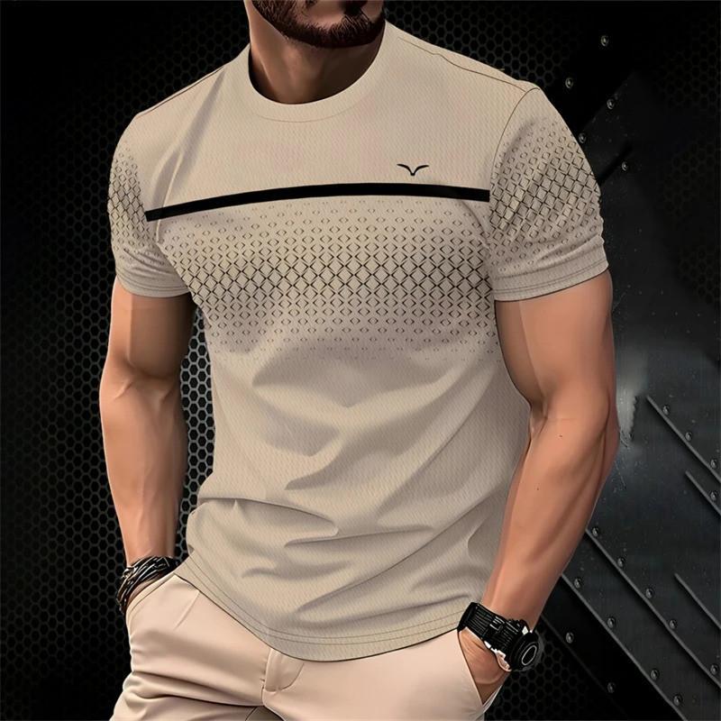 

Men s minimalist diamond patterned T-shirt, summer fashion short sleeved 3D printed minimalist T-shirt, cool streetwear, oversized T-shirt XS