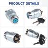 New 12V Universal 3 Position 3 Terminal Engine Ignition Switch 2 Keys For Car Motorcycle Tractor Forklift Truck Scooter Trailer