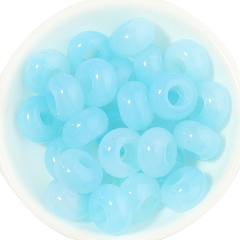 50Pz 14X8mm Perline Acriliche Multicolore Alta Qualità Foro Grande Perline Distanziatrici Sfuse Per Gioielli Fai da Te Braccialetti Collane Accessori