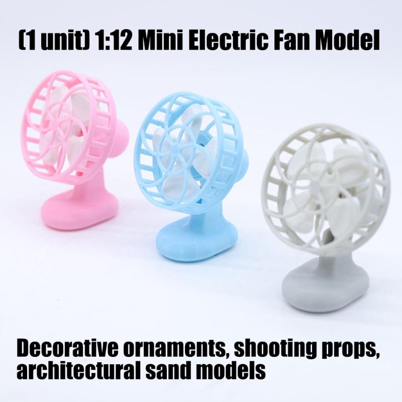 Miniature Electric Fan Model Figurine For 1/12 Doll House Landscape Realistic Design Cooling Fan Decorative Accessory