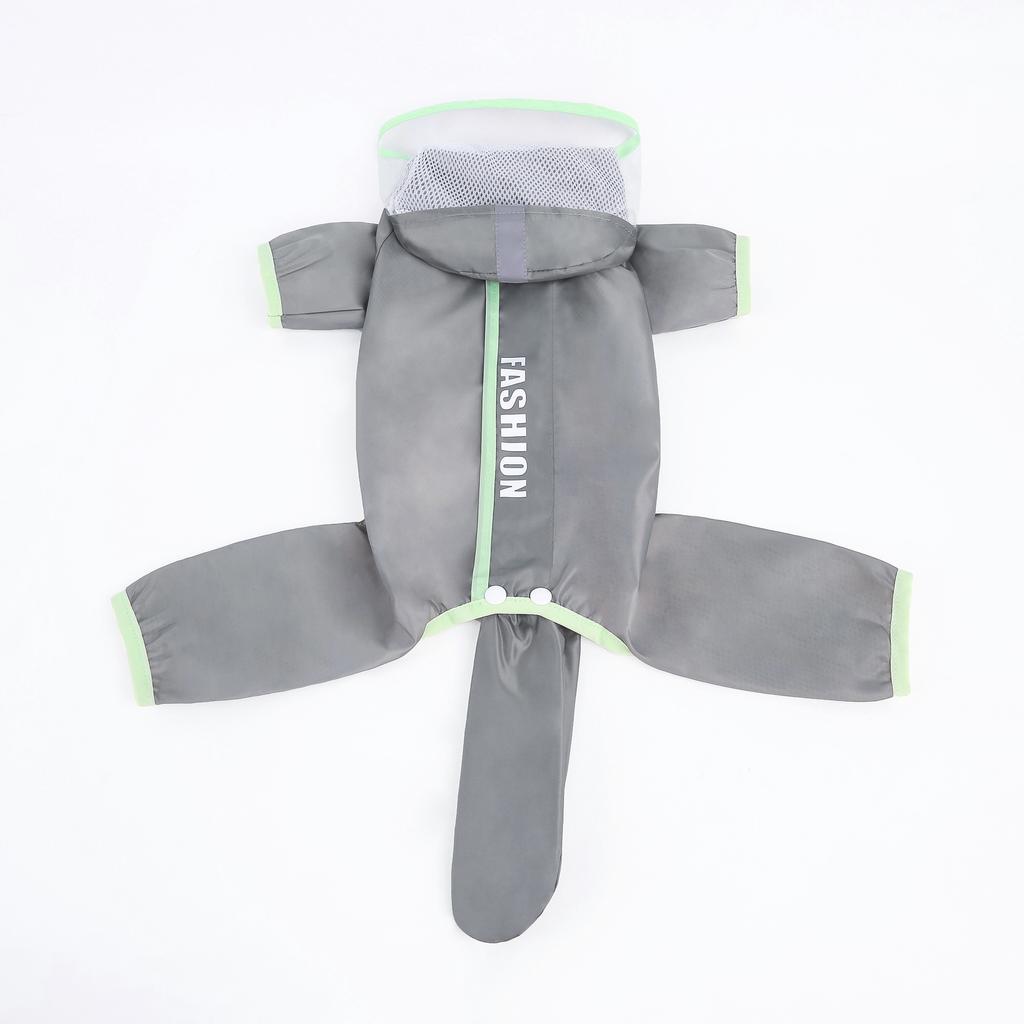 Traction dog raincoat contrasting color matte hemming transparent teddy small and medium dog pet raincoat
