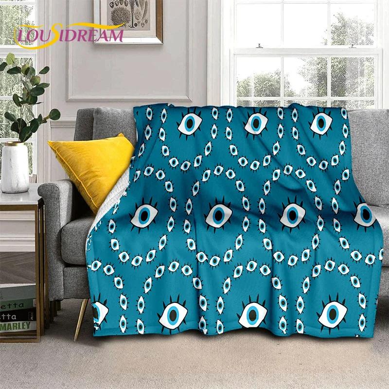 Evil Eye Turkey Blue Nazar Eye of Horus Soft Flannel Blanket for Beds Bedroom Sofa Picnic,Throw Blanket for Outdoor Leisure Gift