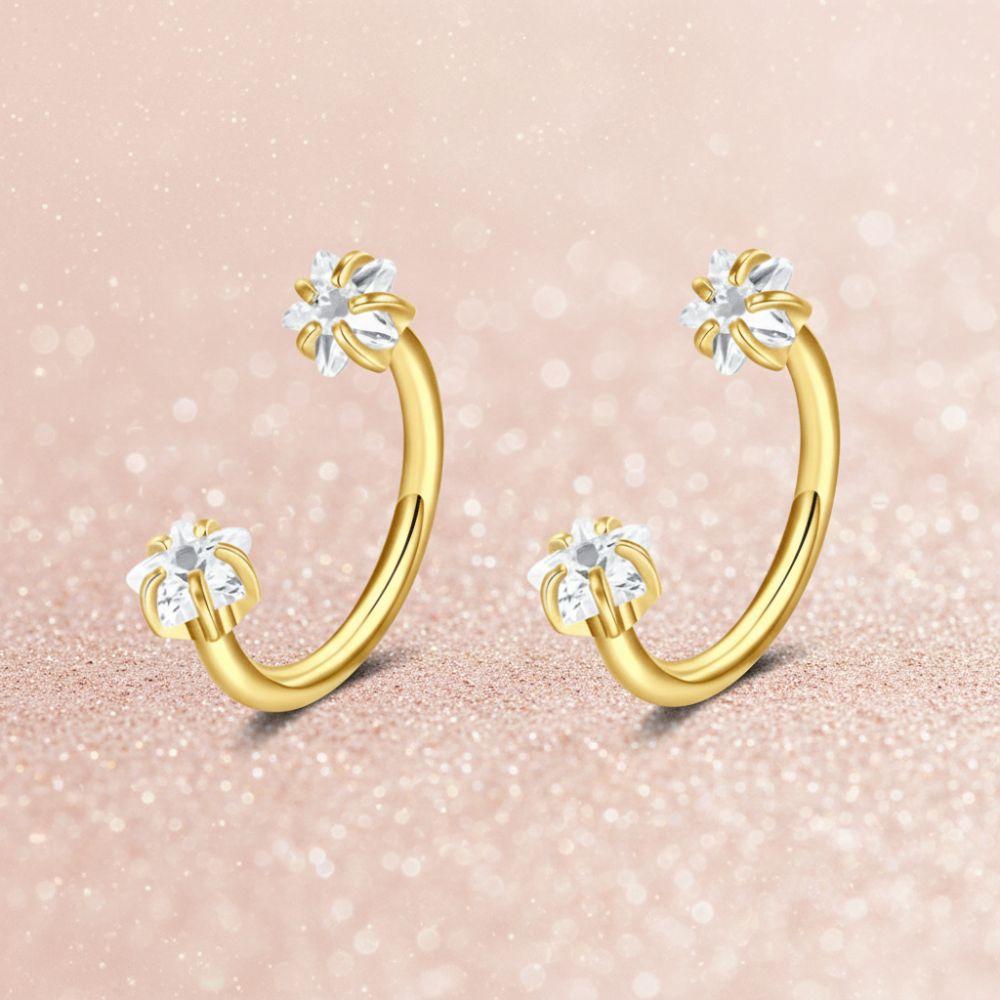 2 PCS C Shaped Nose Ring Stainless Steel Daith Piercing Jewelry Cartilage Helix Earrings  Women