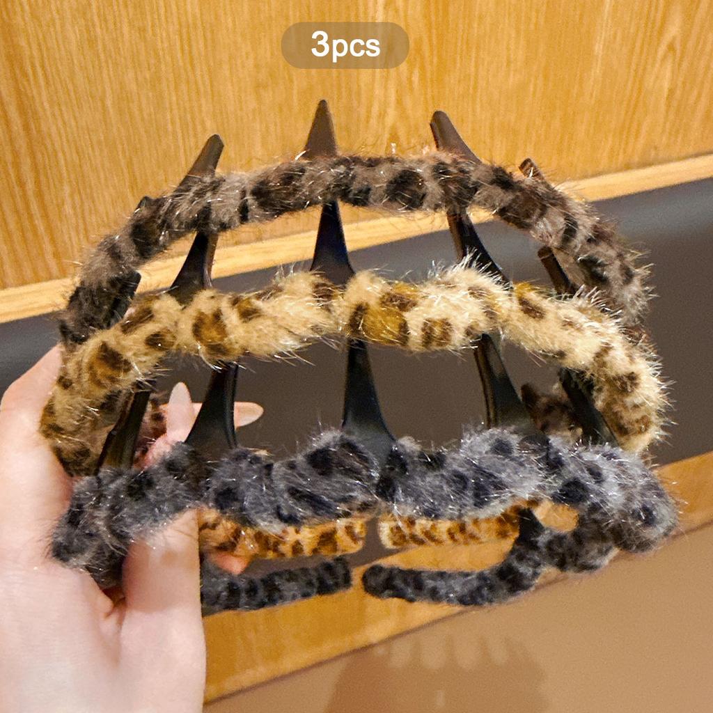 3 daily leopard print long toothed headband fashionable headwear for daily use