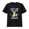 Just A Girl Who Loves Lemonade Drink Lover Cute Cartoon Design Suitable for Childrens Summer Short sleeved Top
