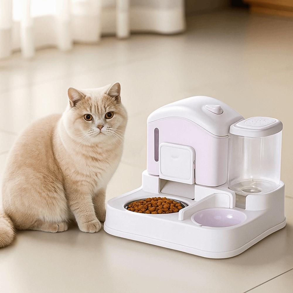 Detachable Automatic Cat Water Feeder 2-In-1 Cat Dog Food Bowl Pet Food Dispenser  Home Use