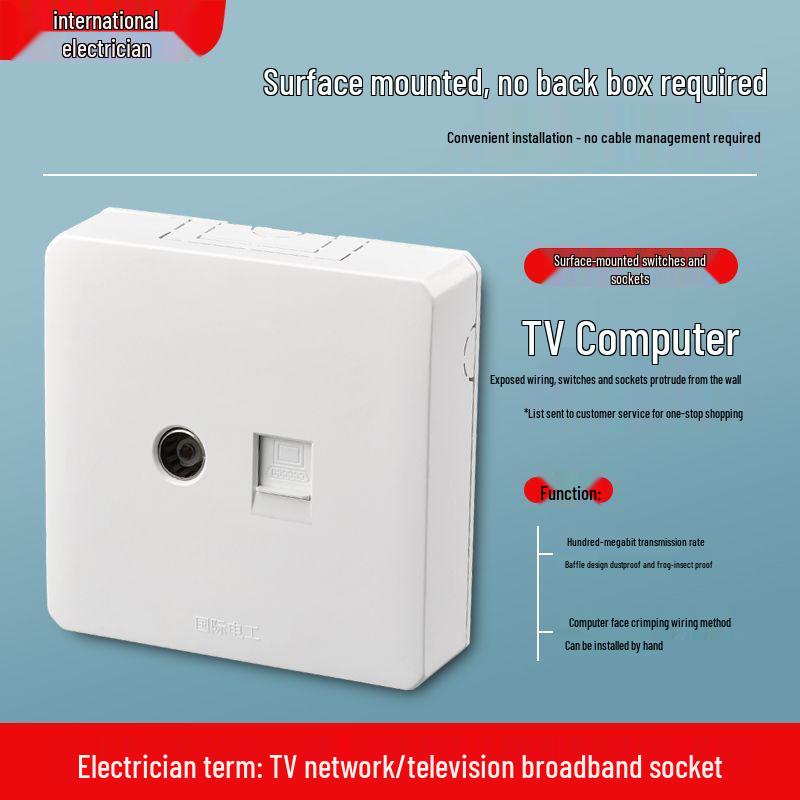 Surface-Mounted Integrated Switch Panel: One-Gang Single-Control, Two-Gang Double-Control, Wall Light Switch with Five Holes.