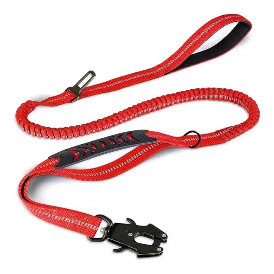 Heavy Duty Tactical Bungee Dog Leash Reflective No Pull Lead Rope