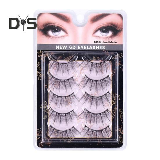 

5 пар/набор самоклеящихся накладных ресниц многоразового использования естественный вид тонкие пушистые накладные ресницы ручной работы полоски женские инструменты для макияжа глаз J